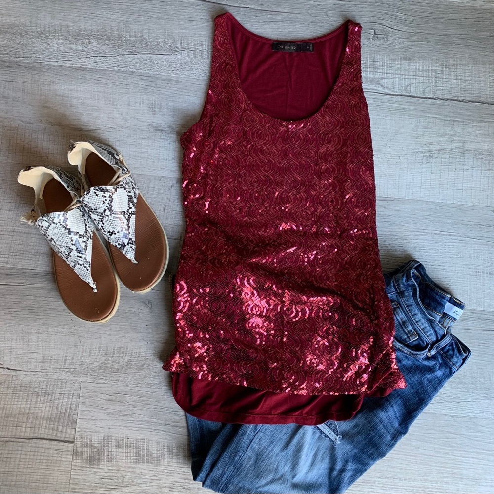 The Limited Red Sequin Tank, size M